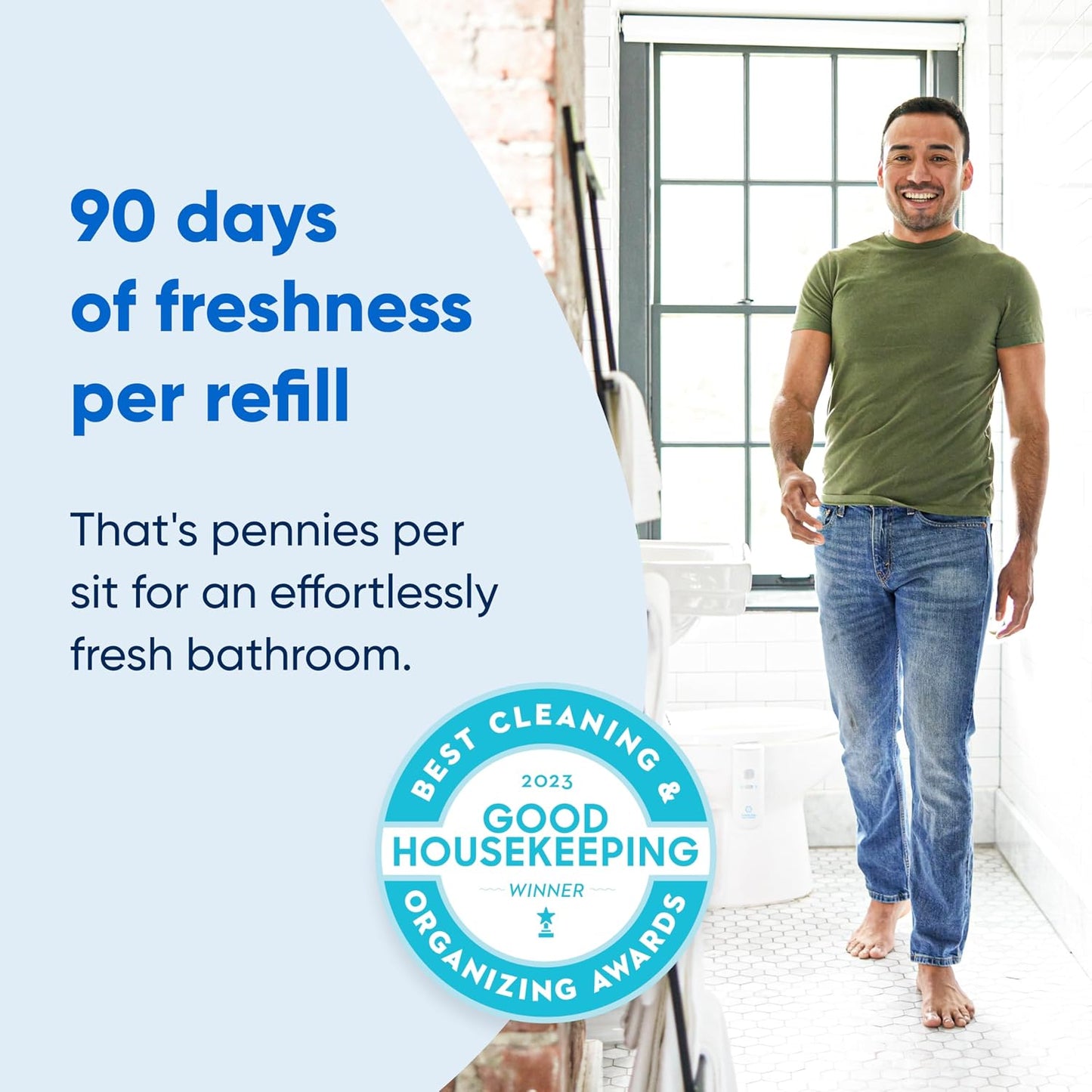 Loo Loo Touch Free Toilet Freshener Refills, Natural Essential Oils – Toilet Smell Eliminator, Bathroom Deodorizer, Air Freshener Spray for Bathroom, Clean Cotton Fragrance, 2.0 Fl Oz