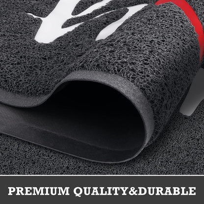 CozyBounty Black Door Mat Welcome Mats Outdoor Indoor Non-Slip Doormat for Entryway Low-Profile Floor Mat for Yard, Garage, High Traffic Areas (30"x17.5", Black)