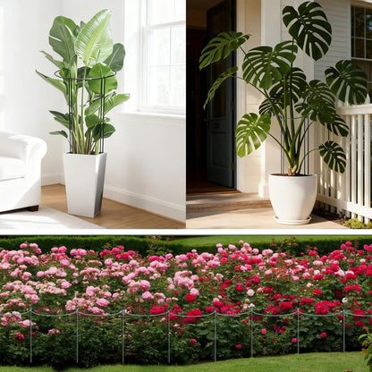 24in Tall Heavy-Duty Plant Support Stakes, 6 Pack Adjustable Peony Cages & Supports for Outdoor Plants, Large Garden Plant Stakes for Peony, Tomato