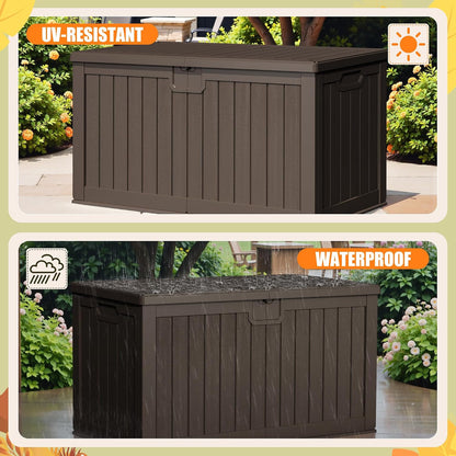 Devoko 30 Gallon Resin Deck Box Waterproof Outdoor Storage Box for Patio Furniture Pool Accessories Indoor Storage for Cushion Garden Tools (30 Gallon, Black)