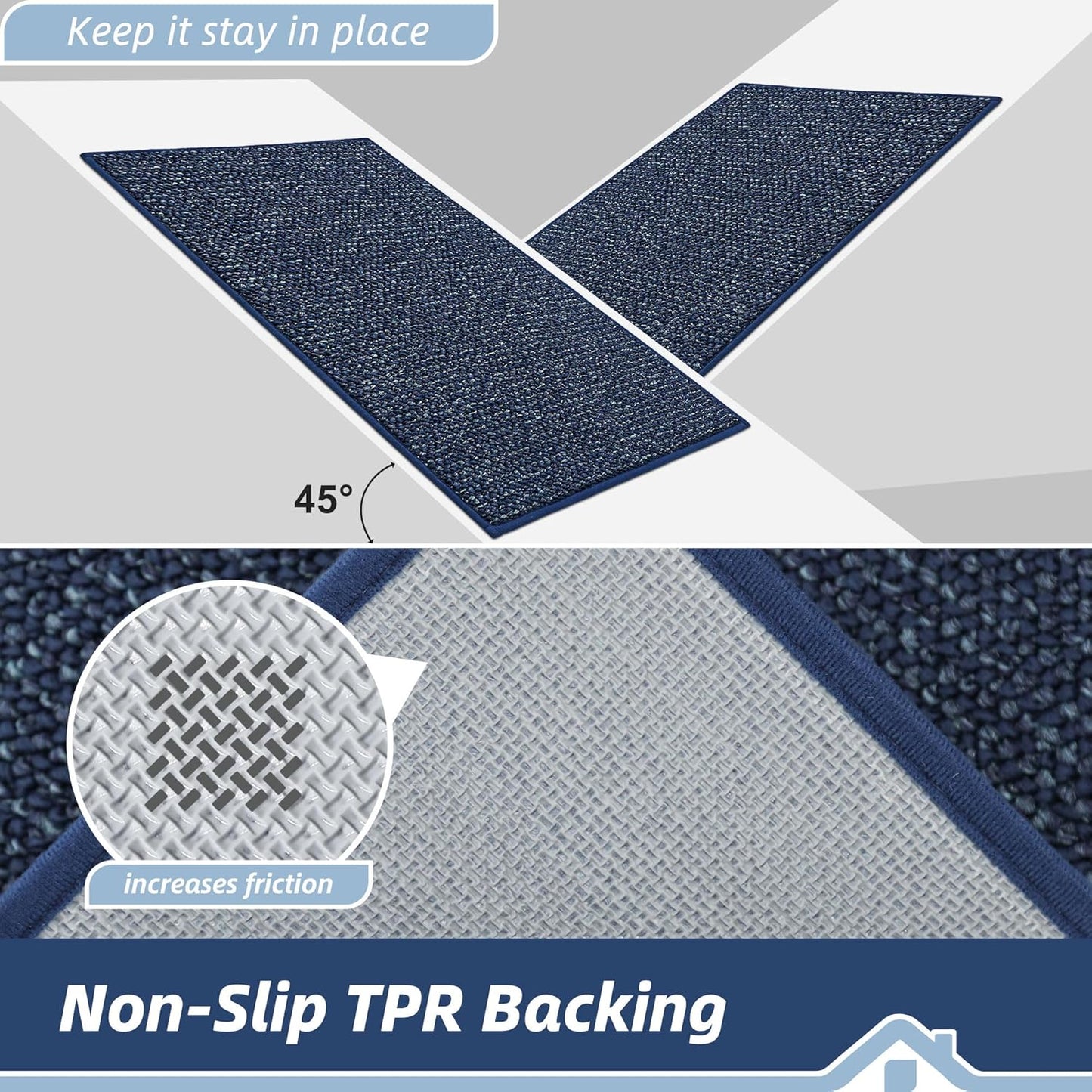 BEQHAUSE Dirt Trapper Door Mat 20" x 32", Non-Slip Washable Doormats Entrance Mat, Dirt Resistant and Absorbent Welcome Mat, Low Profile Floor Mats for Front Back Door and Entryway, Beige