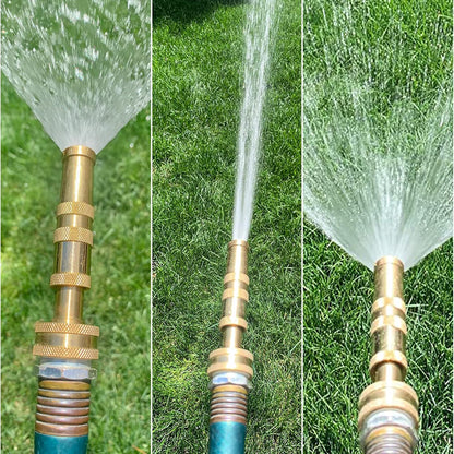 Twinkle Star Heavy-Duty Brass Adjustable Twist Hose Nozzle, 2 Pcs | 3/4” GHT Brass Garden Hose Nozzle, Adjustable Water Flow