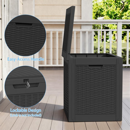 EasyUp 50 Gallon Outdoor Storage Box Waterproof Lockable Deck Boxes | UV Resistant Resin, for Garden Tools Cushions Patio Equipment, 300 lbs Capacity, Portable Design, Easy 16-Min Assembly