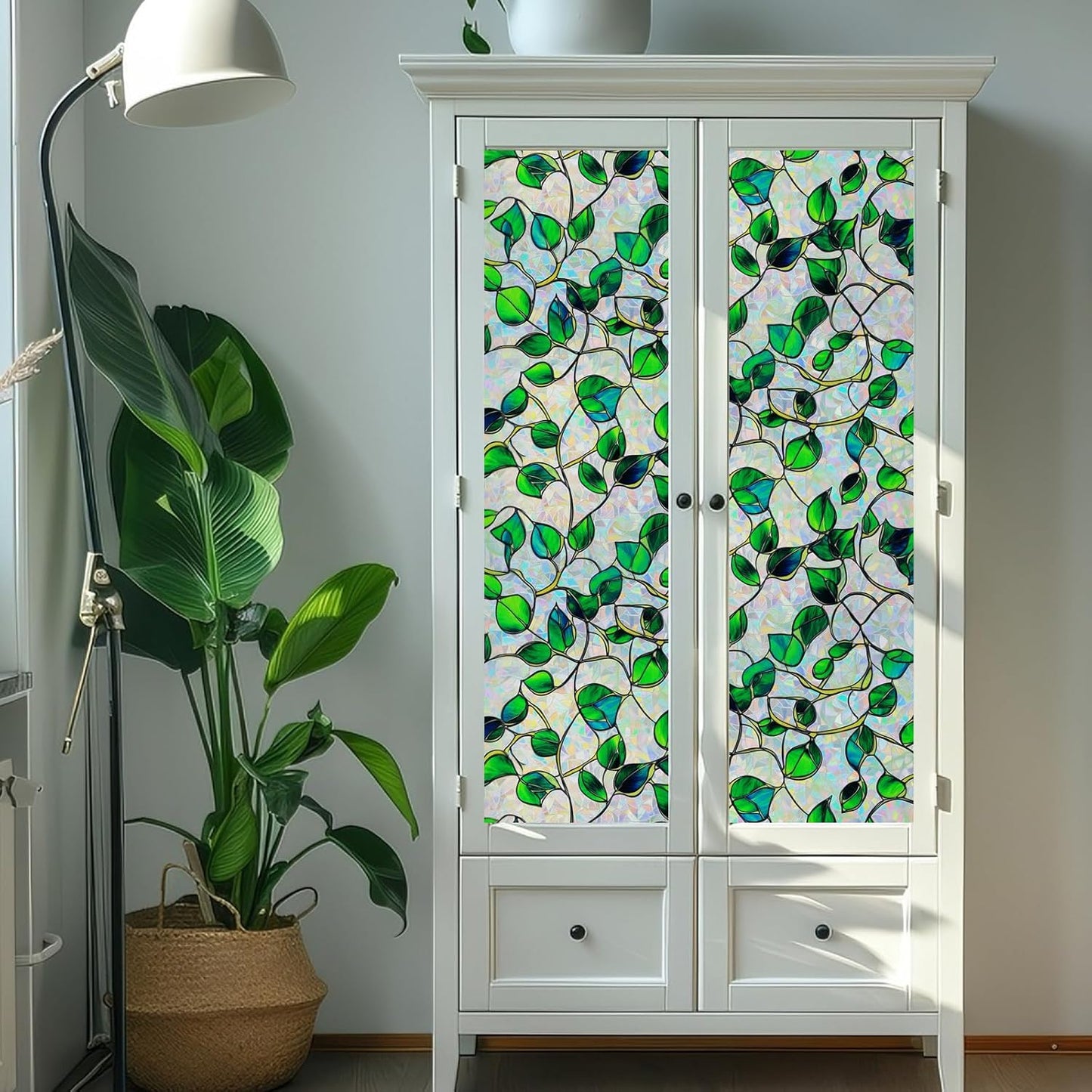 SOMWISE Frosted Glass Window Film, Heat Insulation, UV Block, Anti-Glare, One Way Privacy Tint, Static Cling for Home Bathroom Door, Renter Friendly, Day & Night Privacy