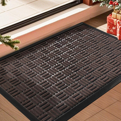 Mibao Front Door Mat, Heavy Duty Durable Welcome Mat for Outdoor Indoor, Dirt Trapper Waterproof Super Absorbent Door Mat for Entryway Outside Patio Porch, 29.5" x 17", Grey