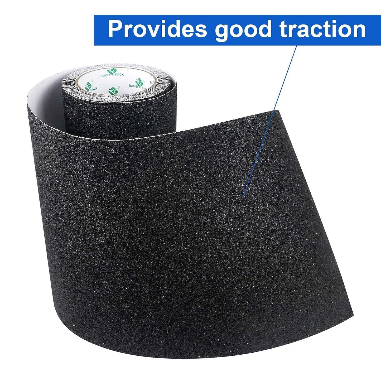 BOMEI PACK Black Anti Slip Tape, 4 Inch x 33 Foot Non-Slip Traction Grip Tape for Stairs, Waterproof Stair Treads Grip Non Slip, Non Skid Tape for Steps, Outdoor Black Grip Tape