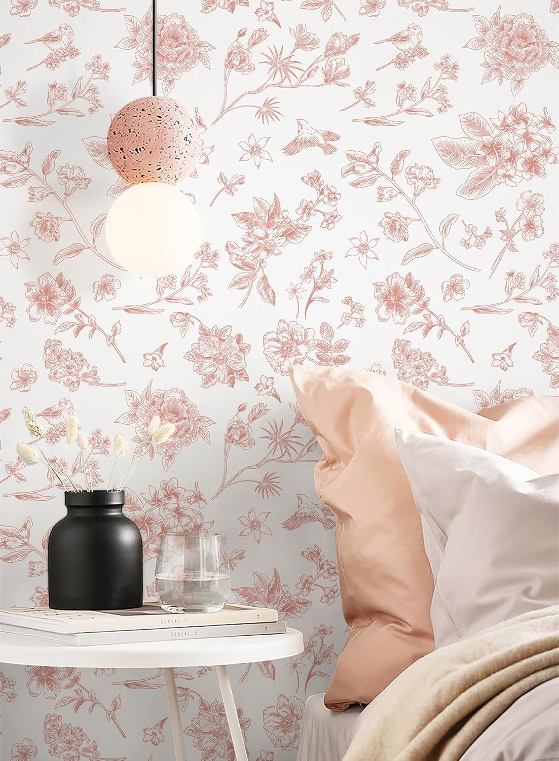 Safiyya Peel and Stick Wallpaper Floral Green and White Leaf Contact Paper for Cabinets 17.3"x 78.7" Self Adhesive Removable Wallpaper for Bathroom Renter Friendly Wall Paper Vinyl Roll