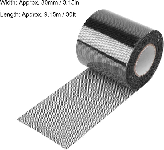 FTVOGUE Window Screen Repair Tape, 80mm x 9.15m Transparent Self Adhesive Mesh Patch for Mesh Doors Tents Pool Net Car Screens Camping Tarps (Gray)