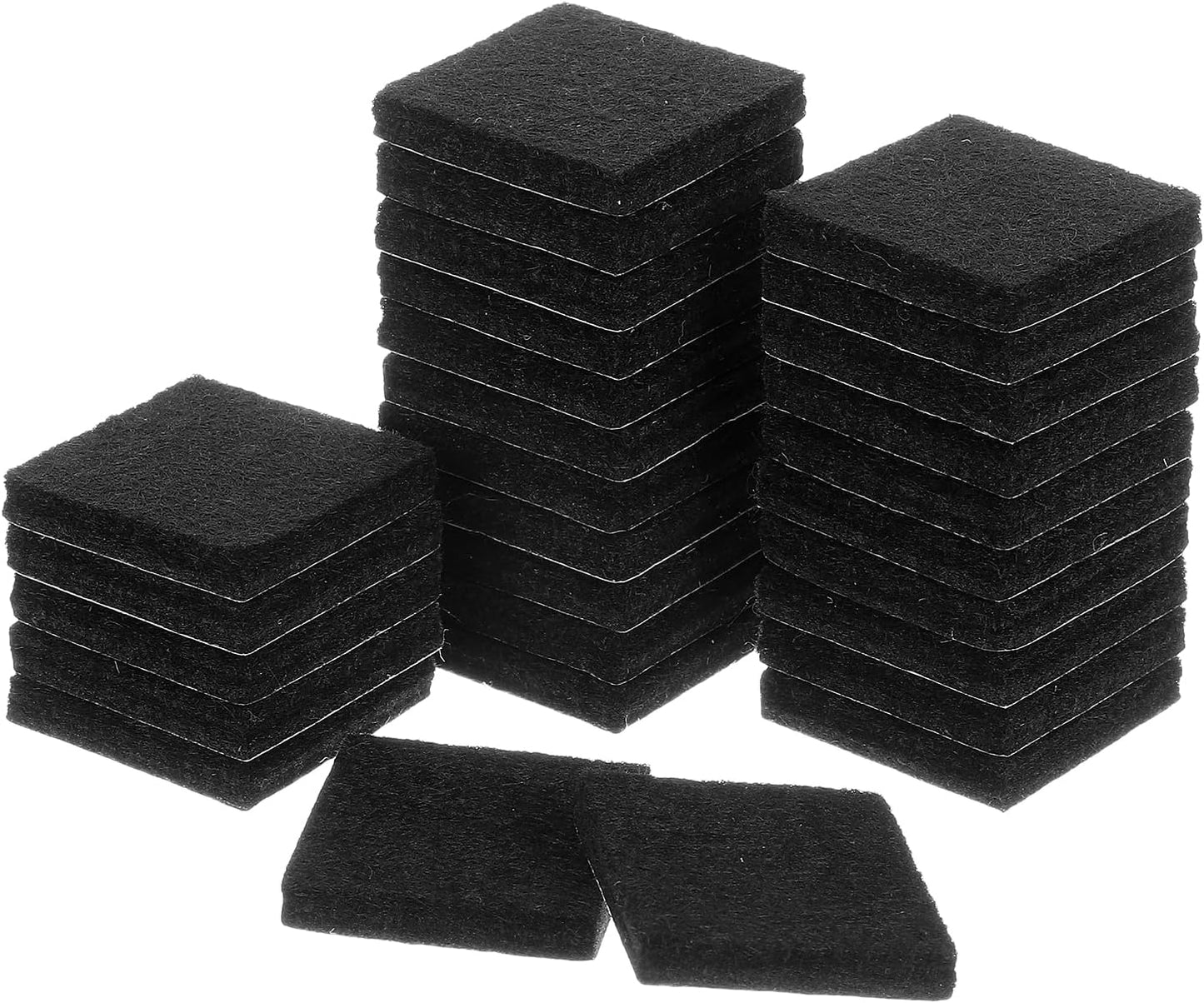 uxcell Furniture Pads, 24Pcs 1.5" - Square Self Adhesive Felt Furniture Pads, Floor Protectors for Furniture Feet Chairs Legs Hardwood Floors (Black)