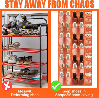 Windyun 40 Over The Door Shoe Organizer, Large Mesh Pocket Hanging Shoe Rack Hanger Large Capacity Gray Behind The Door Storage Holder for Dorm College Closet Entryway Bedroom Utility Room Women Men