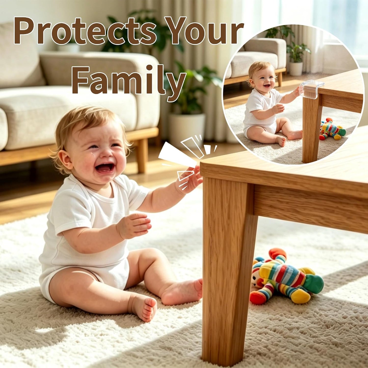 Silicone Corner Protectors & Edge Guards Kit, 0.8in x 6.6ft Clear Edge Protector, Self Adhesive Table Corner Guards Pads, Waterproof Furniture Safety Guards for Sharp Edges, Childproofing for Home