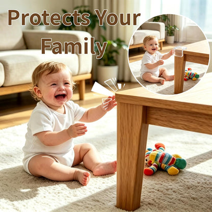 Silicone Corner Protectors & Edge Guards Kit, 0.8in x 6.6ft Clear Edge Protector, Self Adhesive Table Corner Guards Pads, Waterproof Furniture Safety Guards for Sharp Edges, Childproofing for Home