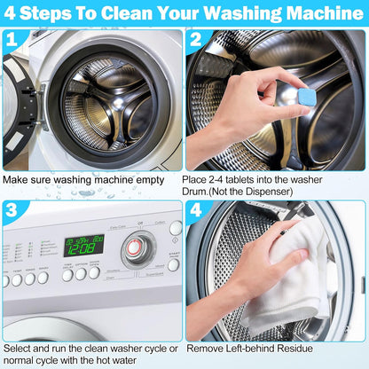 150 Pcs Washing Machine Cleaner Tablets Washing Machine Deep Cleaner Tablets for Front Loader and Top Load Washer