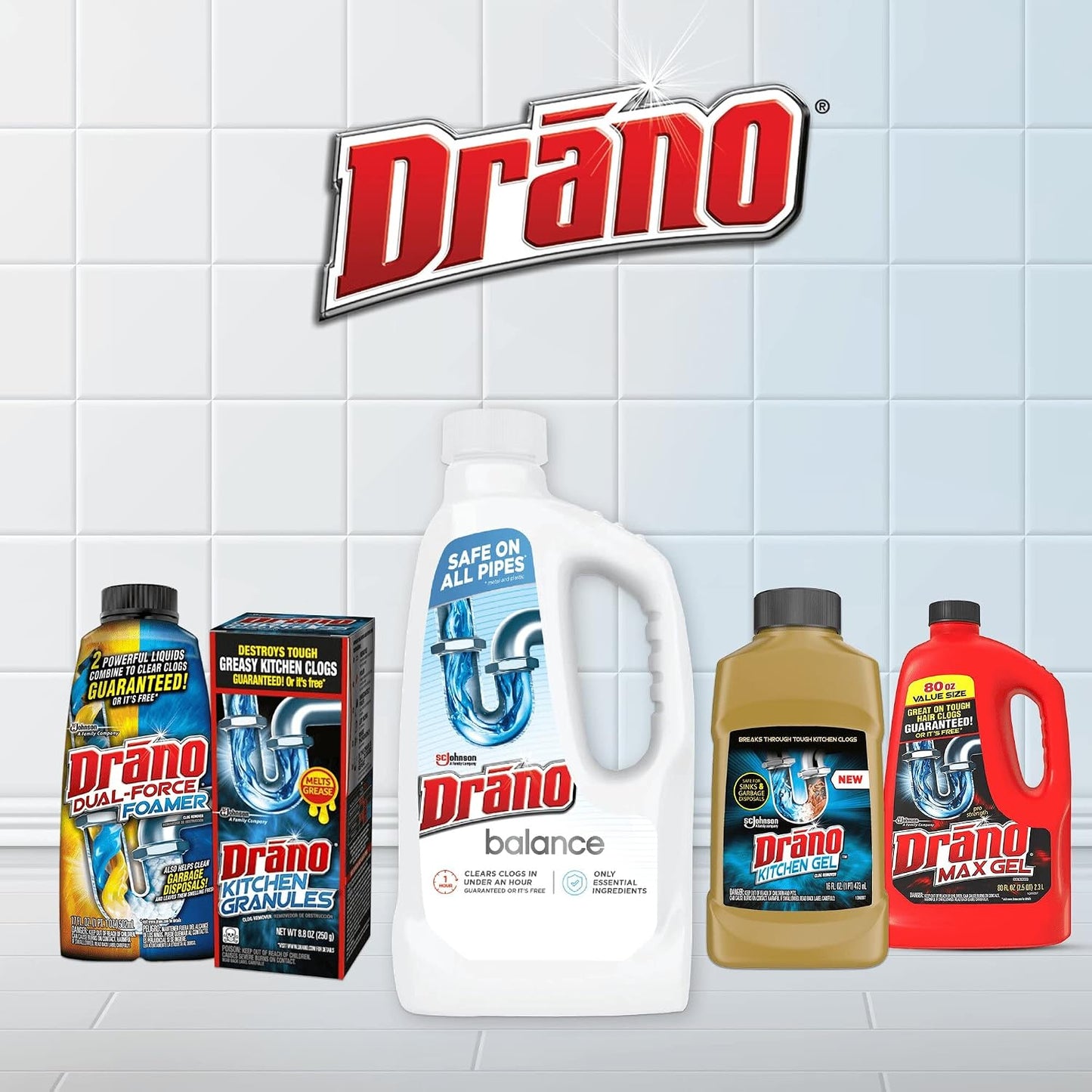 Drano Balance Drain Clog Remover and Cleaner, Non-Corrosive Formula, Safe on All Pipes and Septic Tanks, Formulated Using Only Essential Ingredients, 32 Fl Oz