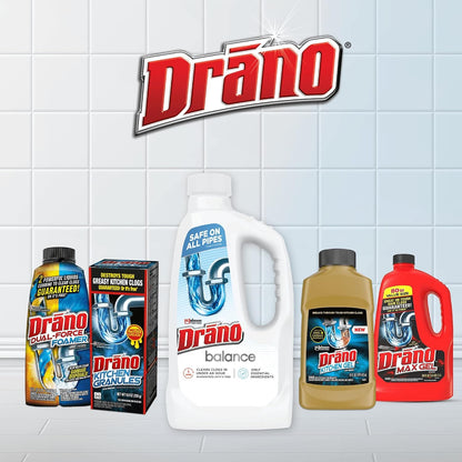 Drano Balance Drain Clog Remover and Cleaner, Non-Corrosive Formula, Safe on All Pipes and Septic Tanks, Formulated Using Only Essential Ingredients, 32 Fl Oz