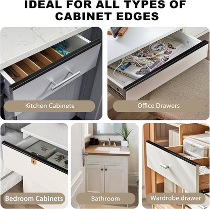 Cabinet Protectors for Kitchen Cabinets, Cabinet Door Protector Trash Drawer Protector Edge Guard, Plastic Slip on Protectors for Cabinets– 3/4" Thick, 18" Length