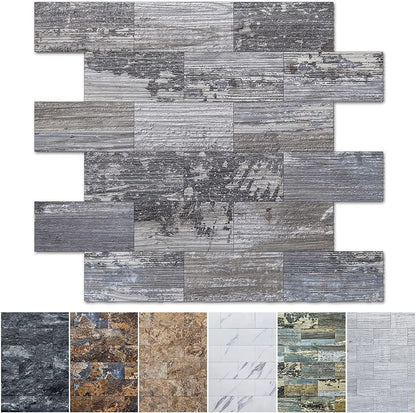Art3d 10-Pack Peel and Stick Wall Tile for Backsplash, Stick on Stone Tile for Kitchen Bathroom Fireplace Vanitity in Stone Beige