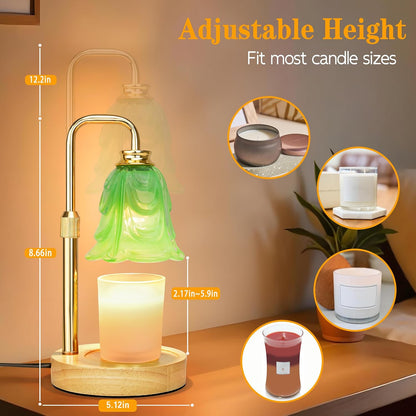 Candle Warmer Lamp with Timer Dimmer, Adjustable Height Pink Tulip Candle Wax Warmer, Christmas Birthday Gift for Mom Women,House Warming Gifts for New Home Bedroom Decor,Flower Pink