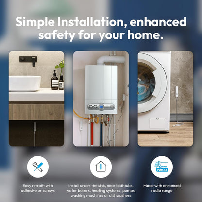 Aeotec Water Sensor 8, Z-Wave Plus 800 Series with Long Range Support, Leak Detector with Temperature & Humidity, SmartThings Compatible, Battery or USB-C Powered Flood Sensor