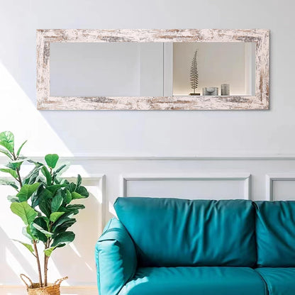 Syndra Modern Full Length Mirror Wood Frame, 65x24'' Large Floor Mirror with HD Tempered Glass & Wall Mount, Rectangular Standing Mirror for Bedroom, Living Room, Entryway, Farmhouse(Grey White Oak)