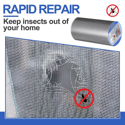 CroBlissful Extra Wide 5 inch x 20 ft Window Screen Tape Mesh Repair Strong Adhesive Waterproof Fiberglass Screen Repair Kit Patch for Window Door Tears Holes(Black)