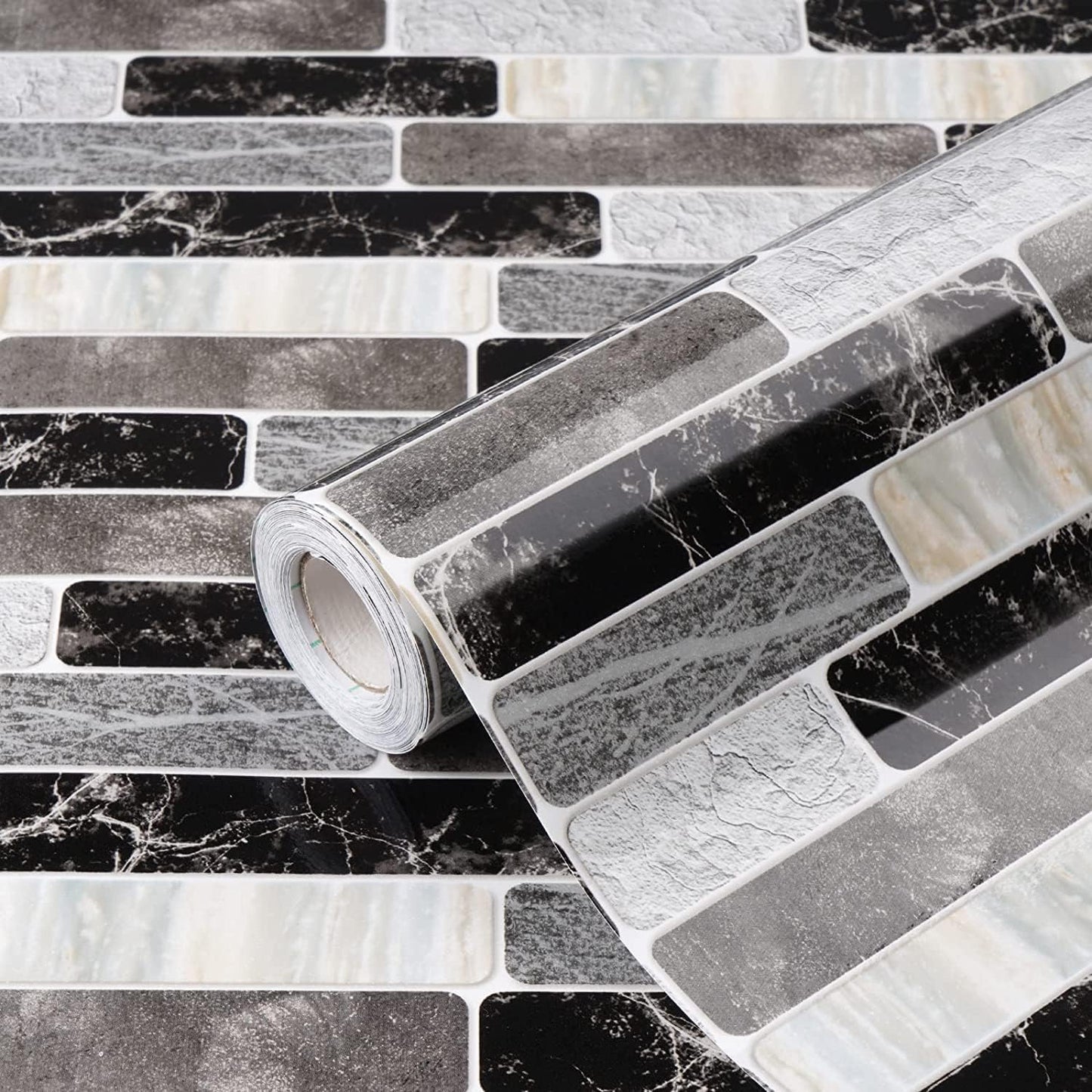 WENMER Kitchen Peel and Stick Backsplash Wallpaper, Waterproof Bathroom Wall Paper, Self Adhesive Removable Wallpaper for Kitchen Backsplash, Tile Contact Paper for Countertop, 17.7"x 118"