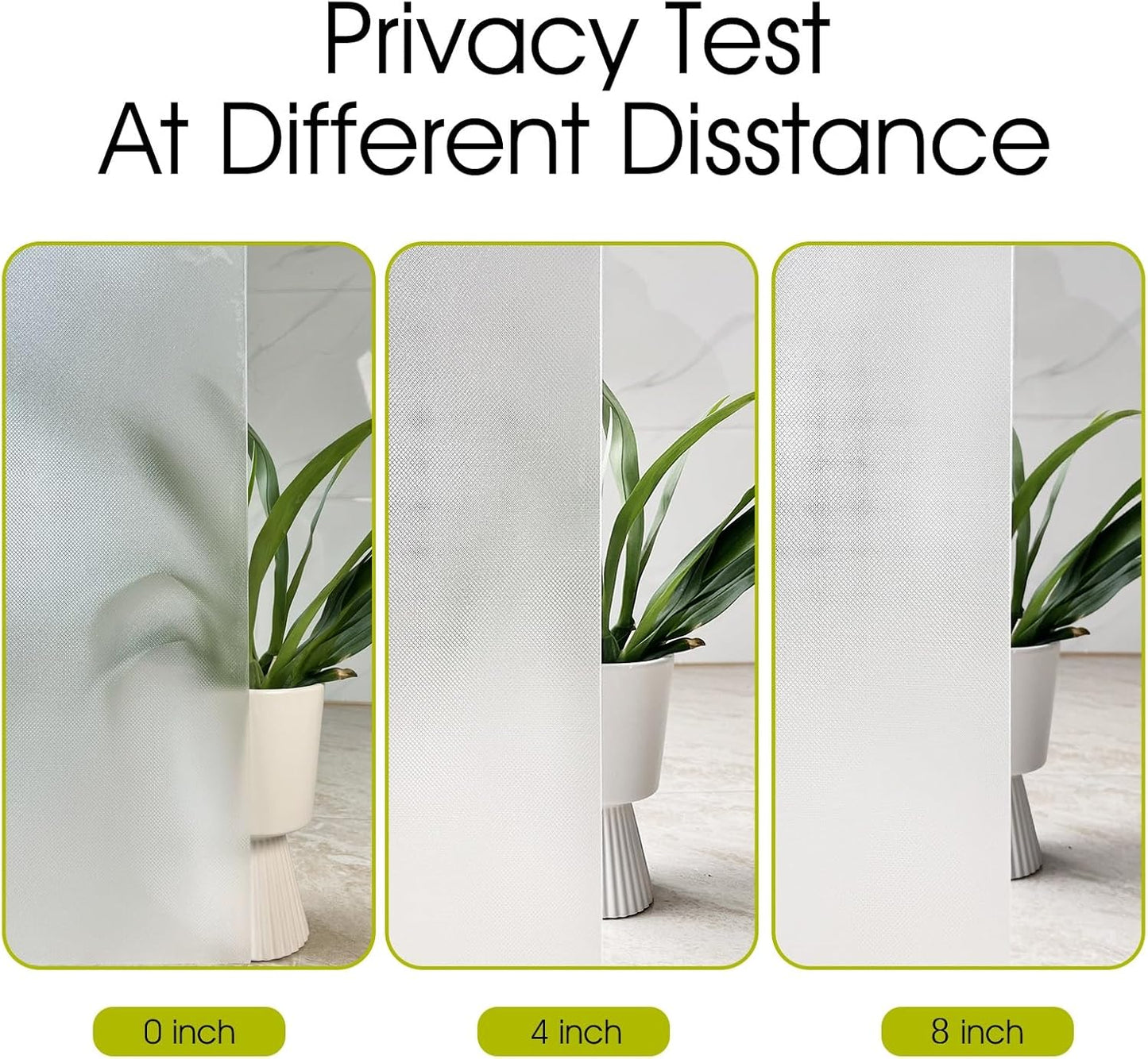 KESPEN Window Privacy Film Frosted Glass Heat Control UV Blocking Privacy Window Film for Glass Windows Static Cling Non-Adhesive Door Coverings Decals for Bathroom Home Office,17.5 Inch X 6.5 Feet