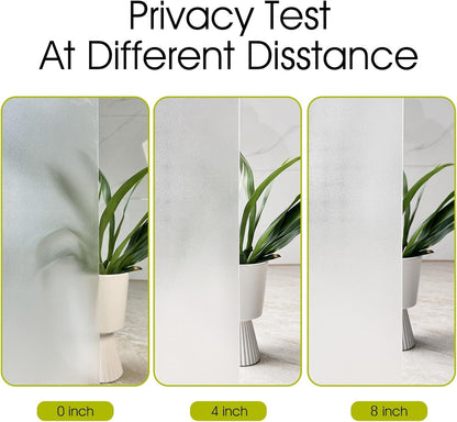 KESPEN Window Privacy Film Frosted Glass Heat Control UV Blocking Privacy Window Film for Glass Windows Static Cling Non-Adhesive Door Coverings Decals for Bathroom Home Office,17.5 Inch X 6.5 Feet