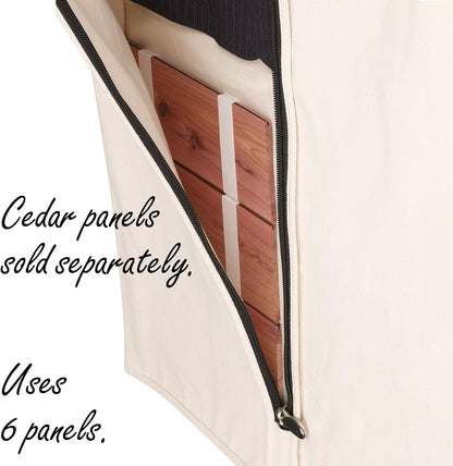 Household Essentials Cedarline 6‑Shelf Hanging Closet Organizer in Heavy‑Duty Cotton Canvas, Cream