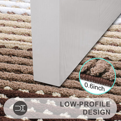 Kitinjoy Indoor Outdoor Door Mat, 32x20 Non-Slip Absorbent Dirt Trapper, Low-Profile Washable Inside Entrance Front Floor Mat, Sturdy Soft Entry Doormats for Entryway, Grey