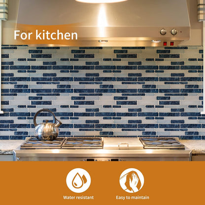 WOWSTAR 10-Sheet Peel and Stick Backsplash Tile for Kitchen Wall, Back Splash Stick On Tiles for Kitchen (12"x 12", Gray)