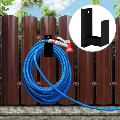 CroBlissful Garden Hose Holder Wall Mount Garden Water Hose Hanger Metal Line Hanger Holds Over 100' Heavy Duty Bracket for Outside Expandable Extension Cords Ropes Holder(White)