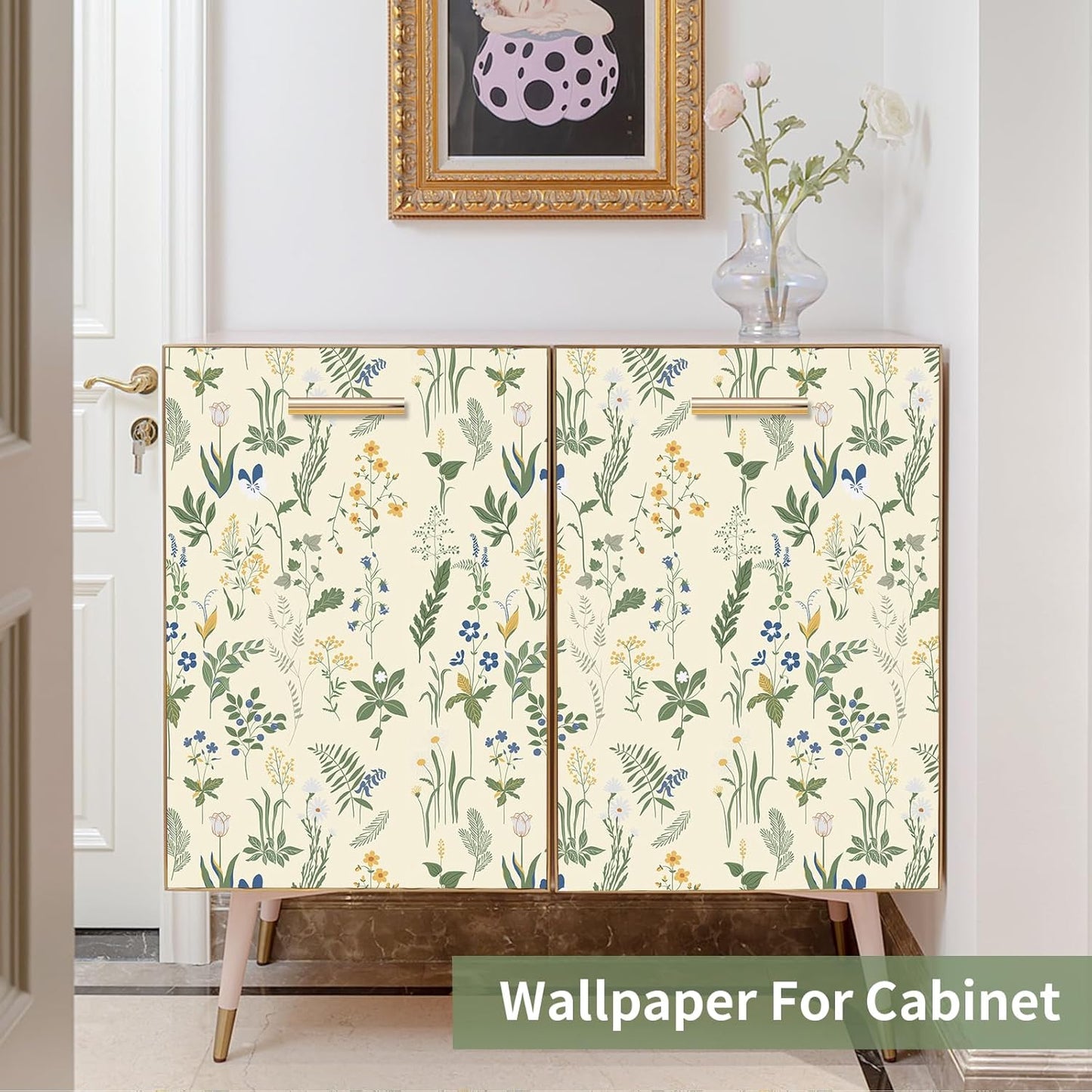 Removable Peel and Stick Wallpaper Boho 17.5 x 118 in Floral for Bedroom Bathroom Easy Peel Off Stick on Wallpaper Contact Paper Renter Friendly Wall Paper