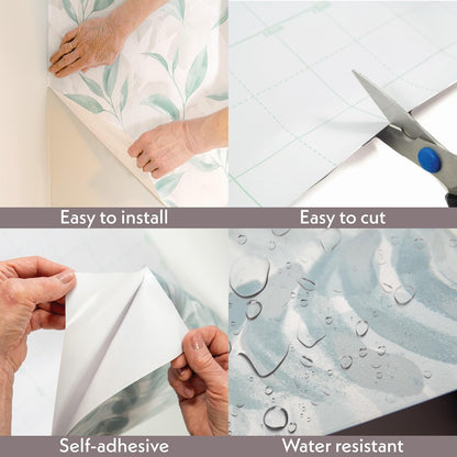 Peel and Stick Wallpaper Roll 17.5 x 216 Whispering Tales Design in Vinyl Sticker Paper for Accent Panels, Bedroom, Kitchen, Office or Shelf Liner