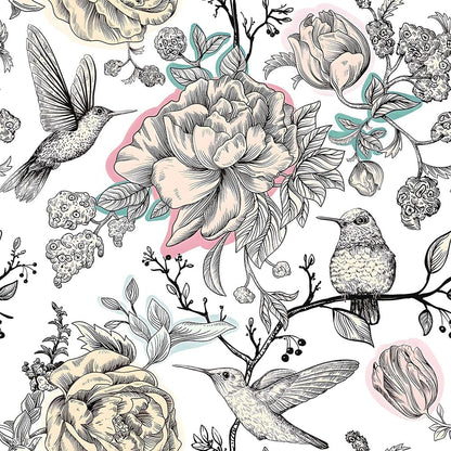 MuralPeel Dark Blue/Yellow Leaf Floral Peel and Stick Wallpaper Vintage Easy Peel Off Self Adhesive Removable Stick on Wall Paper for Kitchen Cabinet Renter Friendly