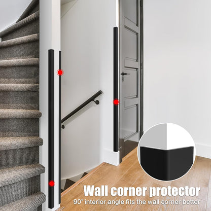 Wall Corner Protector, Walls Edge Protector，Self-Adhesive Wall Corner Guards,PVC Double Side Edge Protector， Furniture Stairs Guard (Gray 2PCS 90cm/35.4in)