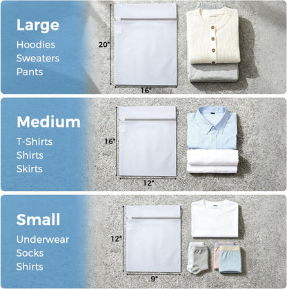 BAGAIL Laundry Bags Mesh Wash Bag for Intimates Lingerie and Delicates, 5Pcs (1XL,2L,2M)