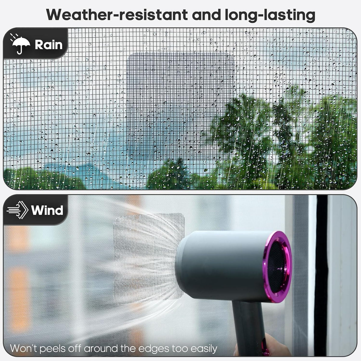 Secopad 14 Sheets Window Screen Patches Repair Kit, Black 3 Sizes Window Screen Repair Kit for Mesh Screen Door, Strong Adhesive Fiberglass Quick Screen Repair Tape