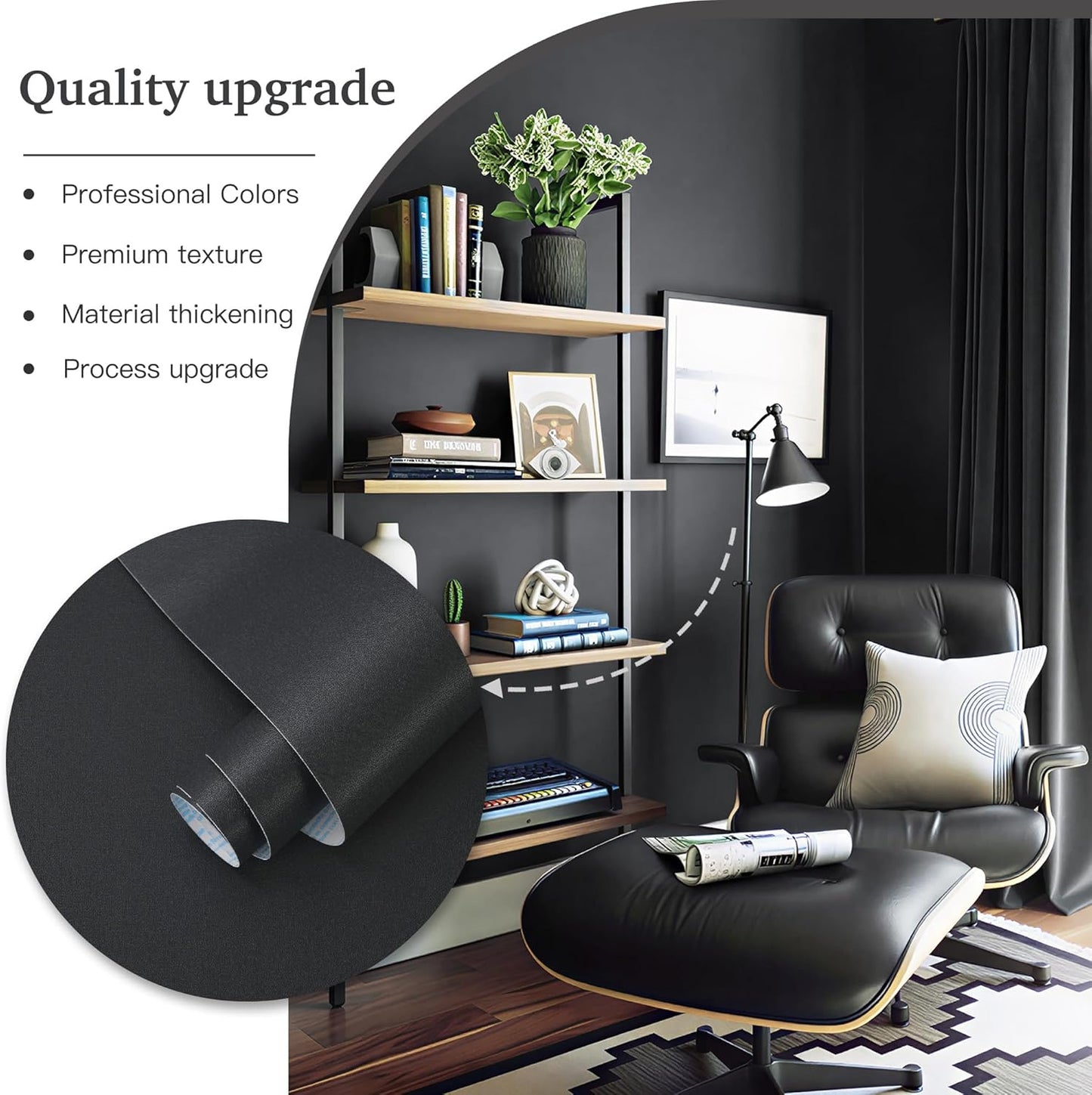 Dimoon 17.7''x118'' Peel and Stick Wallpaper White Contact Paper for New Environmentally Friendly Materials Thickening Upgrade Embossed Renter Friendly Wall Paper Modern Vinyl Wrap Countertop Bedroom