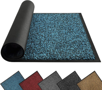 Mibao Front Door Mat, Dirt Trapper Welcome Mat for Outdoor Indoor, Non-Slip Waterproof Doormat, Durable Machine Washable Low Profile Entry Rug for Back Door Outside Patio Porch, 29.5" x 17", Grey