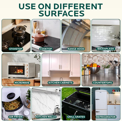 Degreaser Cleaner Heavy Duty Spray: Foaming Kitchen Cleaner Spray Cuts Through Baked-On Grease on Ovens Stove Tops Grills - Clean Up Kitchen Oil Stains Spray for Multi-Surface Cookware & Countertop