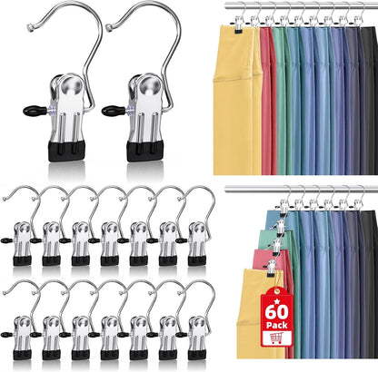 Boot Hangers Clips for Closet, Laundry Hooks Hanging Clips Clothes Pins Boot Holder Clips Space Saving Portable for Travel Tall Boots Socks Towel Jeans Hats (24, Multi)