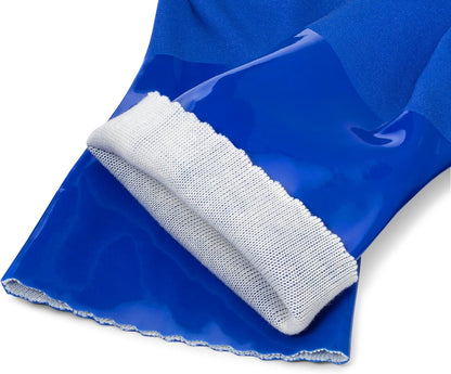 Kitchen-Star Ultimate Rubber Household PVC Gloves with Comfortable Cotton Lining, Anti-Slip surface, Kitchen Dishwashing, Extra Thickness, Kitchen Cleaning, Working, Painting, PetCare (X-Large, Green)