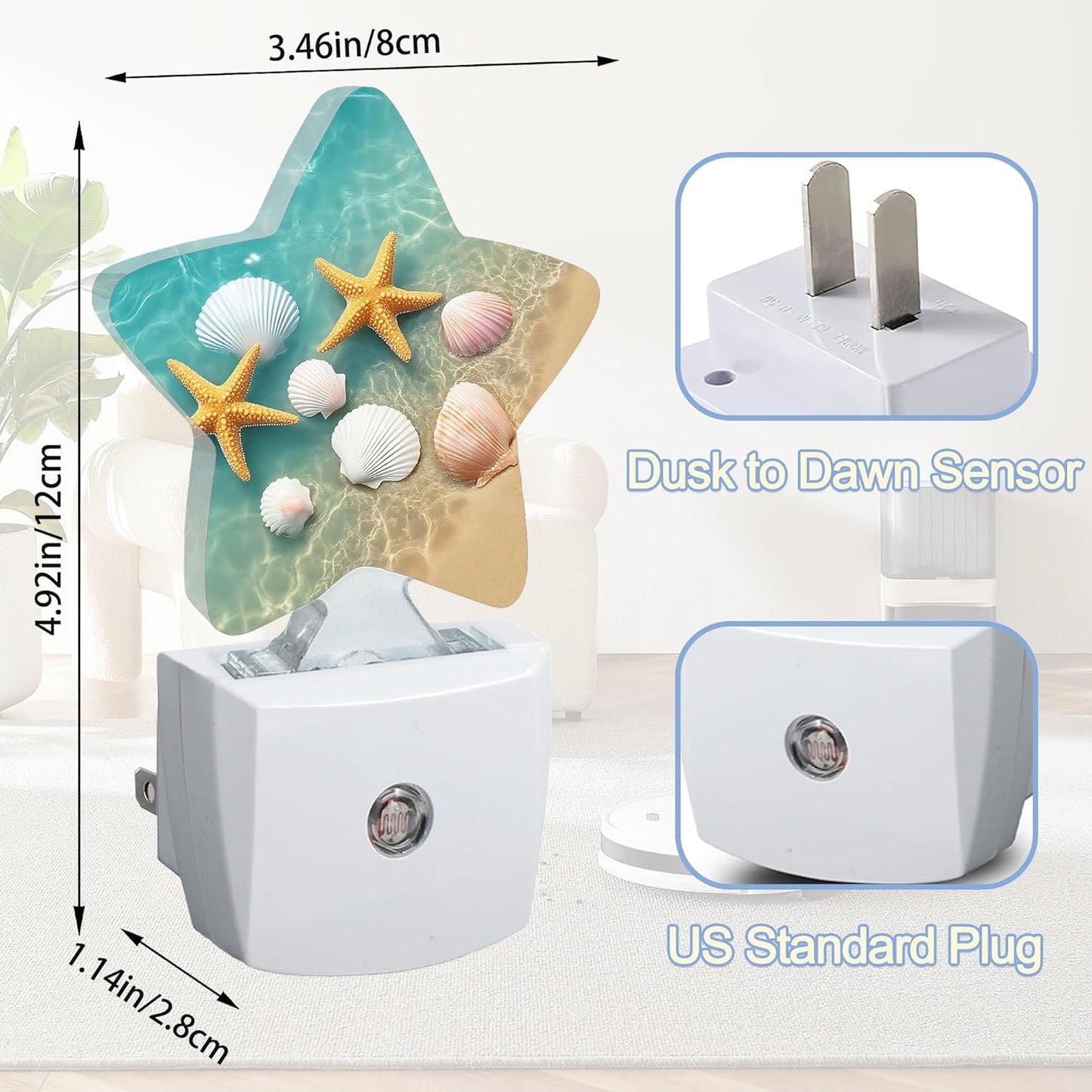 Lavender Butterfly Nightlight,Summer Flowers Star Night Lights Plug into Wall Decorations for Bedroom Bathroom,Dusk to Dawn Sensor Kitchen Hallway Stairs Energy Efficient Desk Lamp