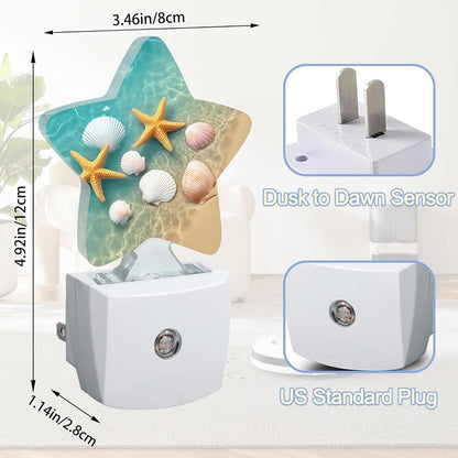 Lavender Butterfly Nightlight,Summer Flowers Star Night Lights Plug into Wall Decorations for Bedroom Bathroom,Dusk to Dawn Sensor Kitchen Hallway Stairs Energy Efficient Desk Lamp