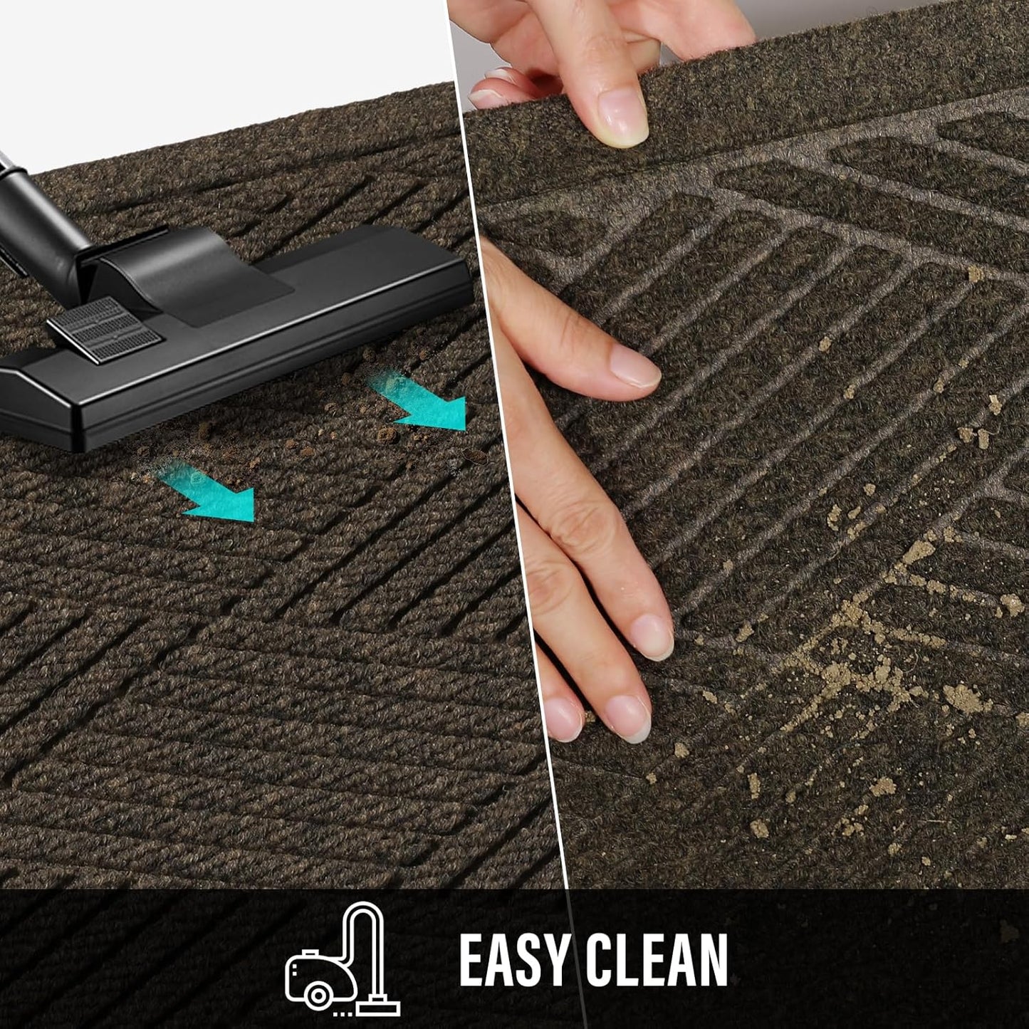 HIYARD Sturdy Front Door Mat, Absorbent Muddy Dirt Resist Welcome Door Mats Outdoor Indoor, Stain and Fade Resistant, Non-Slip Rubber Backing Low Profile Doormat for Entryway, 30×17, Beige
