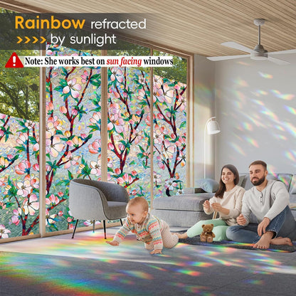 Frosted Glass Window Privacy Film Decorative with Tools, 2 Way Frosting Privacy Film for Glass Door, Static Cling Tint for Home Anti-UV, Covering Clings 23.6" by 77"