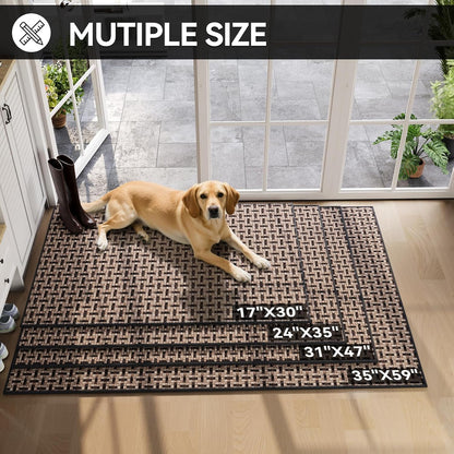 Door Mat 17"x30",Door Mat Indoor Entrance Dirt Resistant and Absorbent Non-Slip Rubber Backing Front Door Mats Washable Low-Profile Indoor Mats for Entryway, Inside Entrance Easy Clean Gray