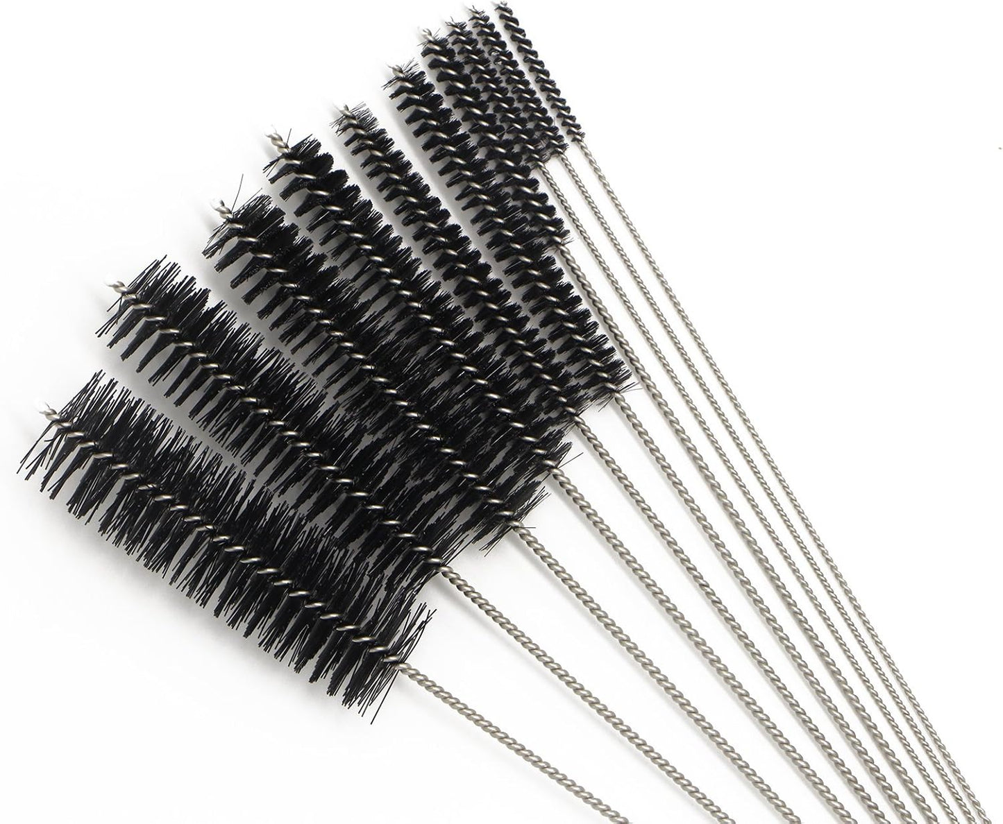 Eboot 10 Pcs 8.2 Inch Tube Cleaning Brushes Nylon Cleaner Brush Long Sink Drain Pipe Cleaning Brushes 10 Different Diameters for Bottle Straw Tumbler Home Sink Plumbing