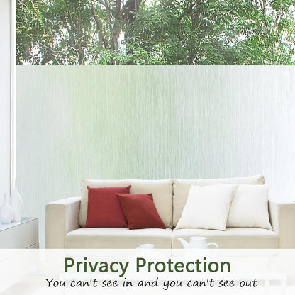 Frosted Glass Window Privacy Film, Static Cling, Non-Adhesive UV & Heat Blocking Anti-Glare Window Clings, Removable Reusable Stickers for Home Bathroom Office, 17.5" x 78.7"